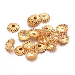 Gilded Bead Caps - (5mm), 20 pcs - Uniq Perler - 140857