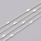 Forsølvet Kæde Med Flot Mønster, 1,2x1x0,3mm - Uniq Perler - 363010