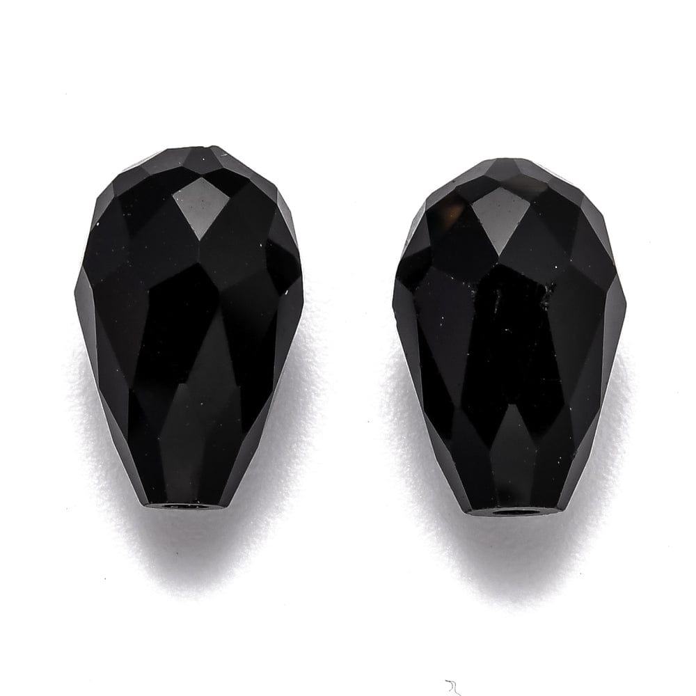 Glas Dråber, Facetteret, (12x8mm, 100 Stk) - Uniq Perler - 887847