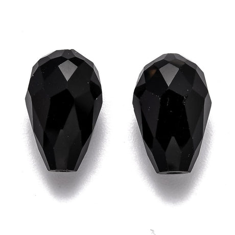 Glas Dråber, Facetteret, (12x8mm, 100 Stk) - Uniq Perler - 887847