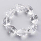 Glas Dråber, Klar, Facetteret, (28x18mm) 1 stk. - Uniq Perler - 596274