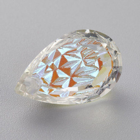 Glas Dråber Med Krystal Look, 19x12x6mm - Uniq Perler - 0000006219