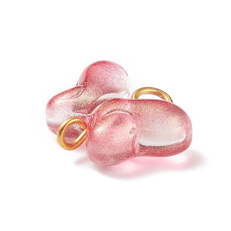 Glas Sommerfugle Vedhæng, Assorteret Farver, 14x14,5x5,5mm, 10 Stk - Uniq Perler - 13317