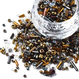 Glasperle Mix, Gylden/Bronze, Rørperler Og Seed Beads M.M, 1 - 5mm - Uniq Perler - 0000009113