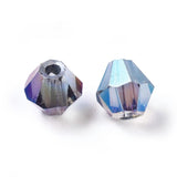 Glasperler, Bicones, Mix Farver, 4x4,5mm, 100 Stk - Uniq Perler - 0000004786