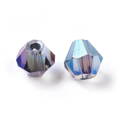 Glasperler, Bicones, Mix Farver, 4x4,5mm, 100 Stk - Uniq Perler - 0000004786