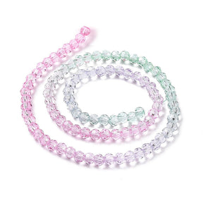 Glass beads, Graduated Colors, Rondelle, 4mm - Uniq Perler - 27384