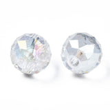 Glasperler, Klar, Topboret/Anboret, Facetteret, (12,5mm, 6 Stk) - Uniq Perler - 28484282