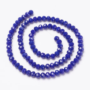 Glass beads, Dark Blue, Faceted, Rondelle, (3.5x3mm) - Uniq Perler - 9934