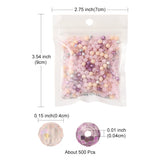 Glasperler, Rosa Mix, Facetteret, 4x3mm, (500 Stk) - Uniq Perler - 1838382