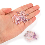 Glasperler, Rosa Mix, Facetteret, 4x3mm, (500 Stk) - Uniq Perler - 1838382