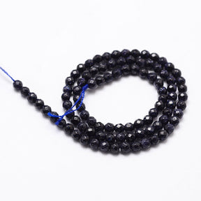 Goldstone - Mørk Blå, Facetteret (6mm) - Uniq Perler - 1738051842