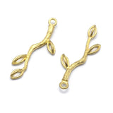 Gren Mellemled/Vedhæng, Forgyldt, (31x8x3mm) - Uniq Perler - 46874224