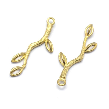 Gren Mellemled/Vedhæng, Forgyldt, (31x8x3mm) - Uniq Perler - 46874224