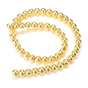 Hematite – Gold-plated, Round, Bloodstone Beads, (2mm) - Uniq Perler - 115654