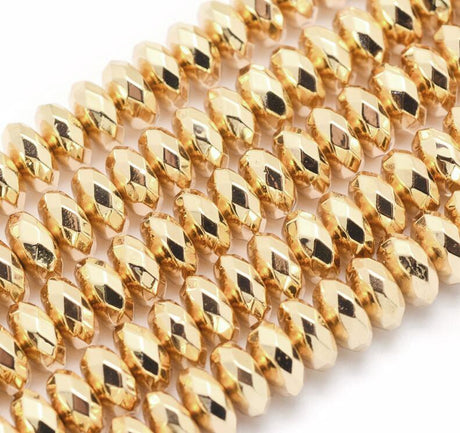 Hæmatit – Langtidsholdbar Forgyldning, Rondel (4x2mm) - Uniq Perler - 567847