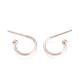 Halv Creoler Med Ball - Stål, Rosa Guld (13x15mm) - Uniq Perler - 0000005594