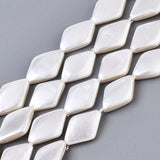 Harlekin Shell Perler, Blank Hvid, 13x9mm - Uniq Perler - 102894