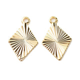 Harlekin Vedhæng Med Rillet Mønster, 24K Langtidsholdbar Forgyldning, (8x13mm), 10 Stk - Uniq Perler - 0000009786