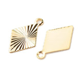 Harlekin Vedhæng Med Rillet Mønster, 24K Langtidsholdbar Forgyldning, (8x13mm), 10 Stk - Uniq Perler - 0000009786