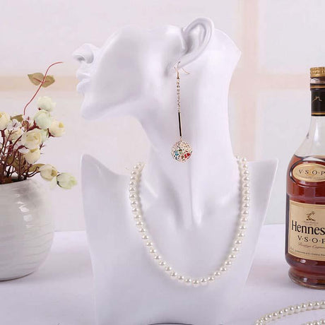 Hvid Display Buste Til Smykker (26x18x18cm) - Uniq Perler - 157956