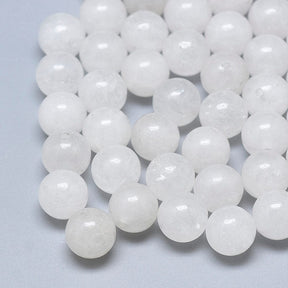 Hvit Jade, Toppborede, 8mm - Uniq Perler - 891394
