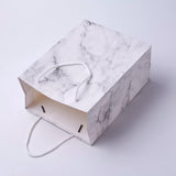 Hvide Marmoreret Gaveposer (21x15x8cm), 12 Stk - Uniq Perler - 13466