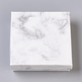 Hvide Smykkeæsker Med Marmor Look, (9x9cmx2,9cm) 6 Stk - Uniq Perler - 0000002220