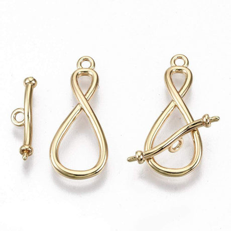 Infinity Toggle Lås, Forgyldt Messing, (26x15mm) - Uniq Perler - 0000006627, 146335645673914613406843, 14633564562895068456170891,