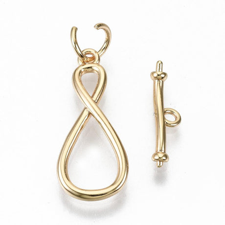Infinity Toggle Lås, Forgyldt Messing, (26x15mm) - Uniq Perler - 0000006627, 146335645673914613406843, 14633564562895068456170891,
