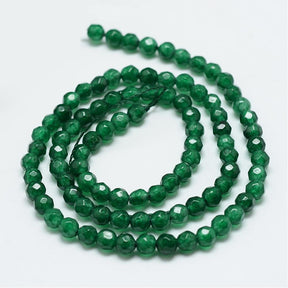 Jade, Faceted, Green, 4mm - Uniq Perler - 684842