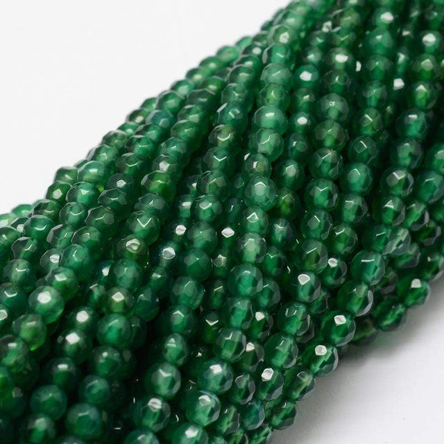 Jade Perler, Grøn, Facetteret, (4mm) - Uniq Perler - 5479