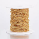 Kæde, Forgyldt Stål, 3,5x2,5x0,5mm - Uniq Perler - 947321