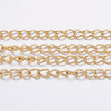 Kæde, Forgyldt Stål, 3,5x2,5x0,5mm - Uniq Perler - 947321