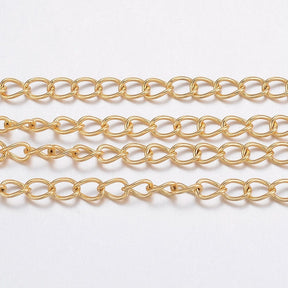 Chain, Gold-plated Steel, 3.5x2.5x0.5mm - Uniq Perler - 947321