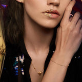 Kæde Med Harlekin Mønster – 18K Forgyldt (1,5x1x0,3mm) - Uniq Perler - 10994