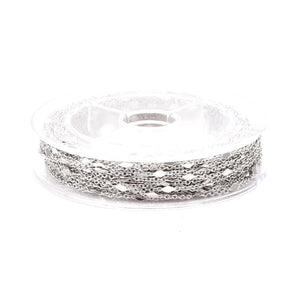Chain With Harlequin Pattern – Platinum Plated (1.5x1x0.3mm), Per meter - Uniq Perler - 132735