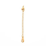 Kædeforlænger Med Dråbe Inkl. Karabin Lås, Forgyldt Stål, 5 Stk - Uniq Perler - 1288830