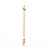 Kædeforlænger Med Dråbe Inkl. Karabin Lås, Forgyldt Stål, 5 Stk - Uniq Perler - 1288830