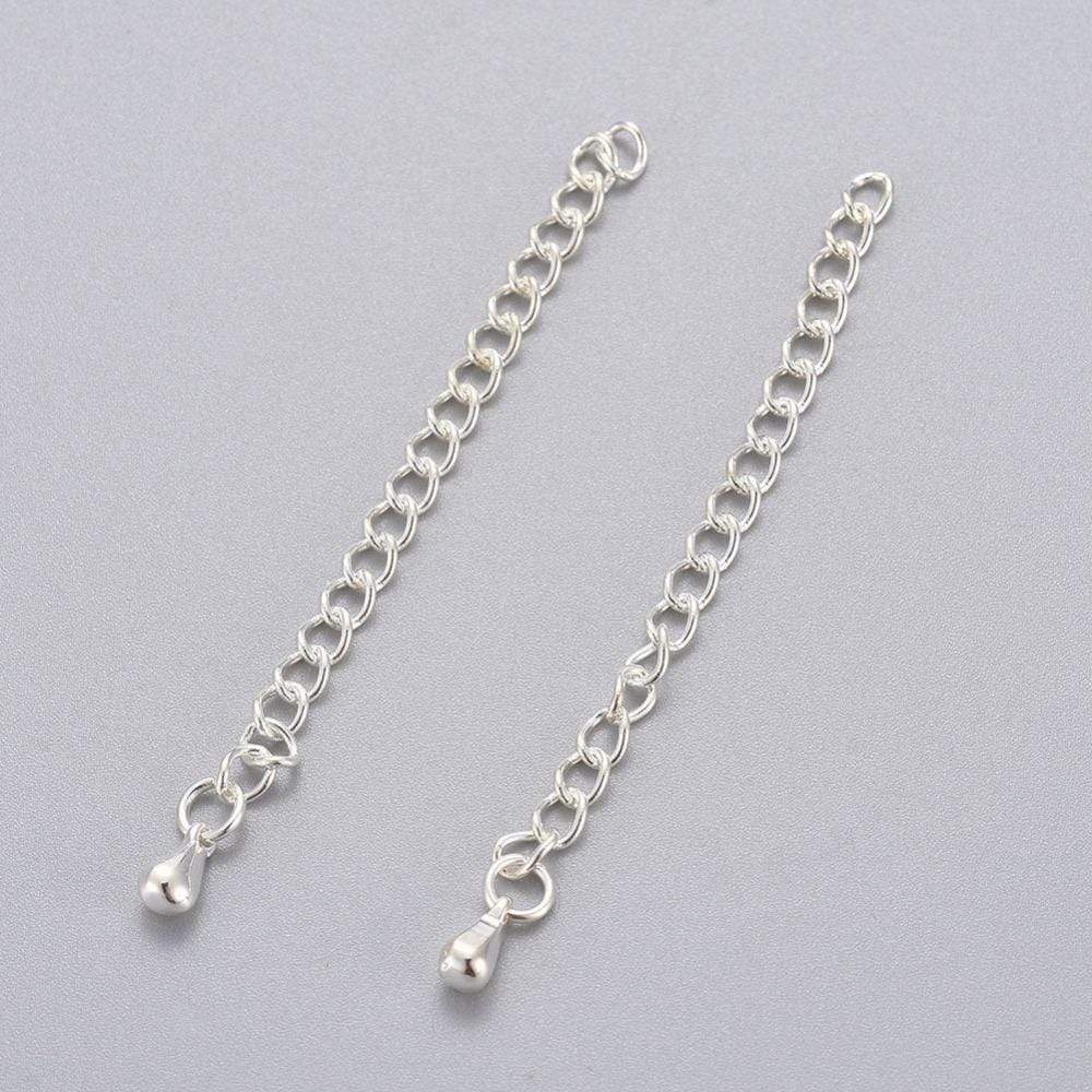 Kædeforlænger Med Dråbe, Stål, 63mm, 5 Stk - Uniq Perler - 103292