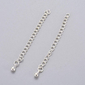 Chain Extender With Drop, Steel, 63mm, 5 Pcs - Uniq Perler - 103292