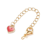 Kædeforlænger Med Emalje Hjerter, 4 Stk - Uniq Perler - 209387445673917141661851, 209387445673917106449856,