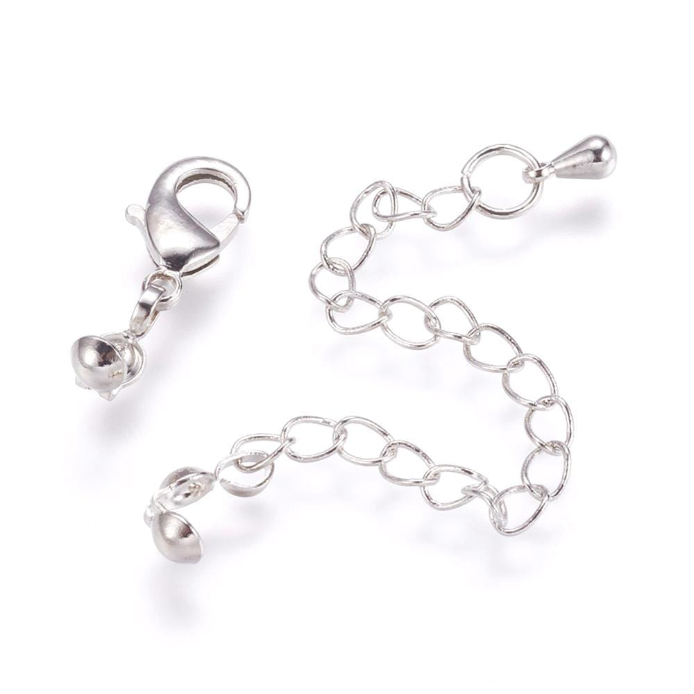 Kædeforlænger Med Karabin Lås Og Låsehoved, Langtidsholdbar, (12x6x2,5mm) - Uniq Perler - 586942