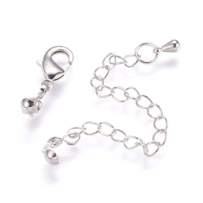 Chain extender with Lobster Clasp and Clamshell knot cover, long-lasting, (12x6x2.5mm) - Uniq Perler - 586942
