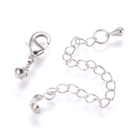 Kædeforlænger Med Karabin Lås Og Låsehoved, Langtidsholdbar Belægning, 5 stk. - Uniq Perler - 48797856456