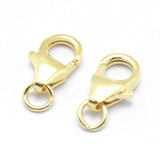 Karabin Lås Med O - Ring – Forgyldt Sterling Sølv 925 (9,5mm) - Uniq Perler - 134523
