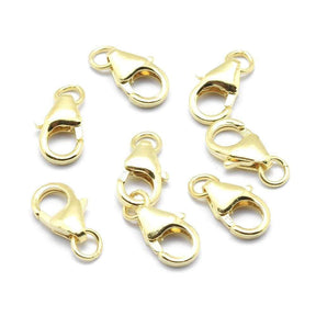 Lobster Clasp With O - Ring – Gold-plated Sterling Silver 925 (9.5mm) - Uniq Perler - 134523