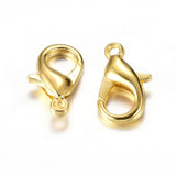 Karabinlås - 18K Forgyldt Messing (10x6mm, 10 stk) - Uniq Perler - 144845