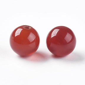 Karneol, Dyb Orange, Topboret/Anboret, 8mm - Uniq Perler - 0000001623
