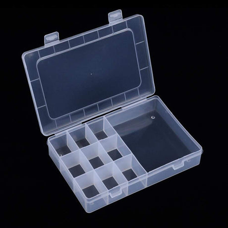 Klar Opbevaringskasse Med Rum, (19,5x13,5cm) - Uniq Perler - 201353